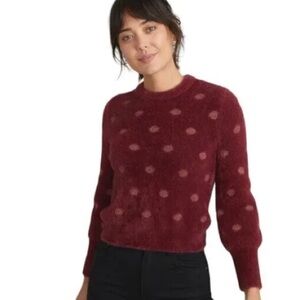 Marine Layer Arielle Crewneck Sweater In Rhododendron Pink Funfetti Medium ❄️